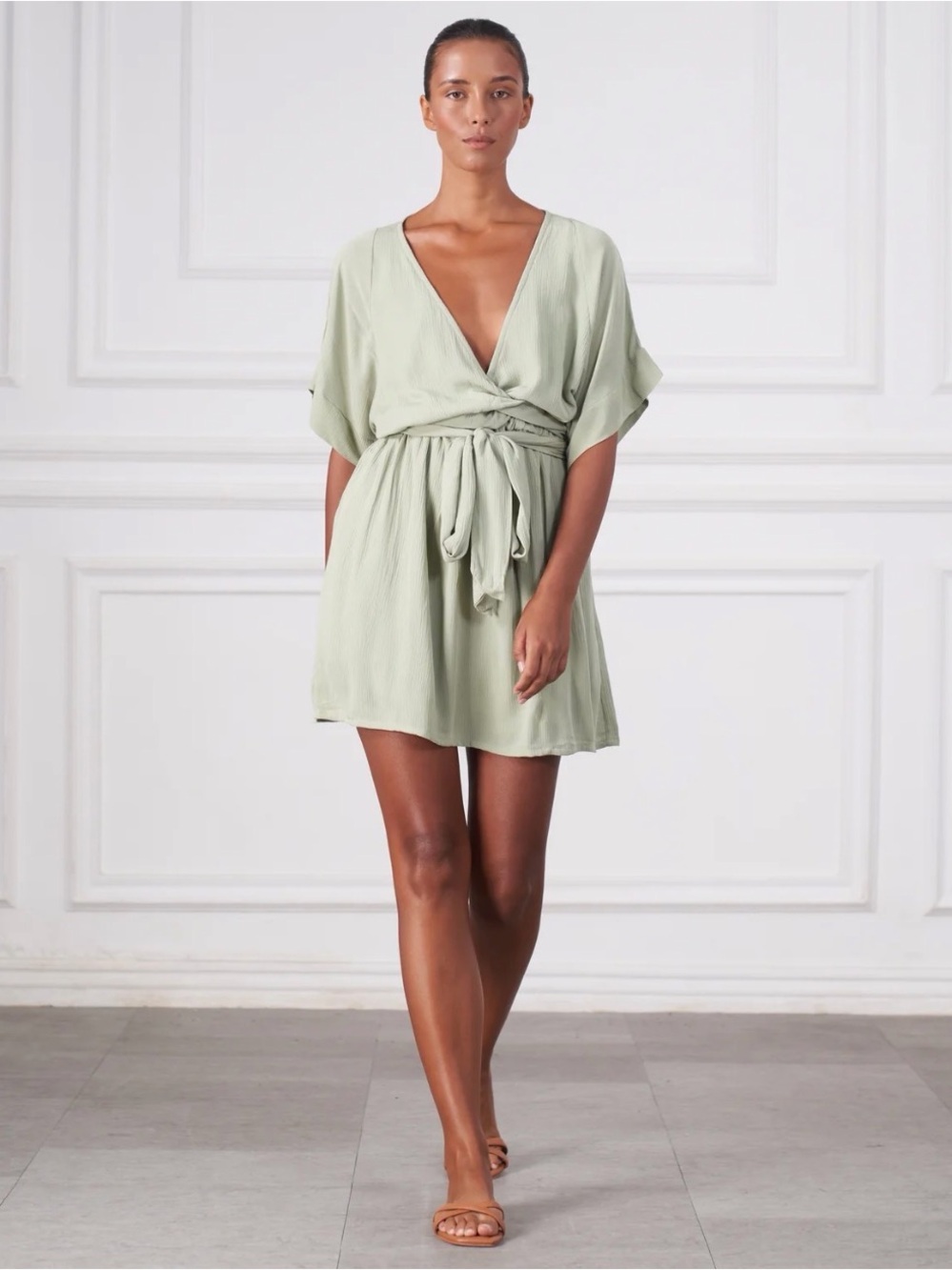 Hazel & Folk Melody Mini Dress, Olive